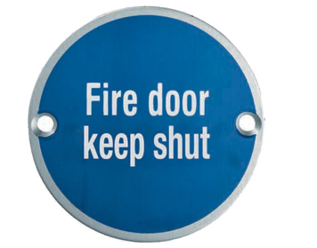 Eurospec Fire Door Keep Shut Sign, Polished Stainless Steel OR Satin Stainless Steel Finish - SEX1016